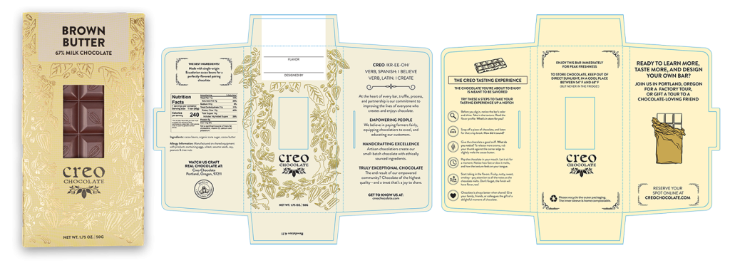 Branding for chocolate company's new packaging