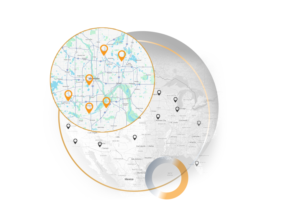 Image of a map showing locations
