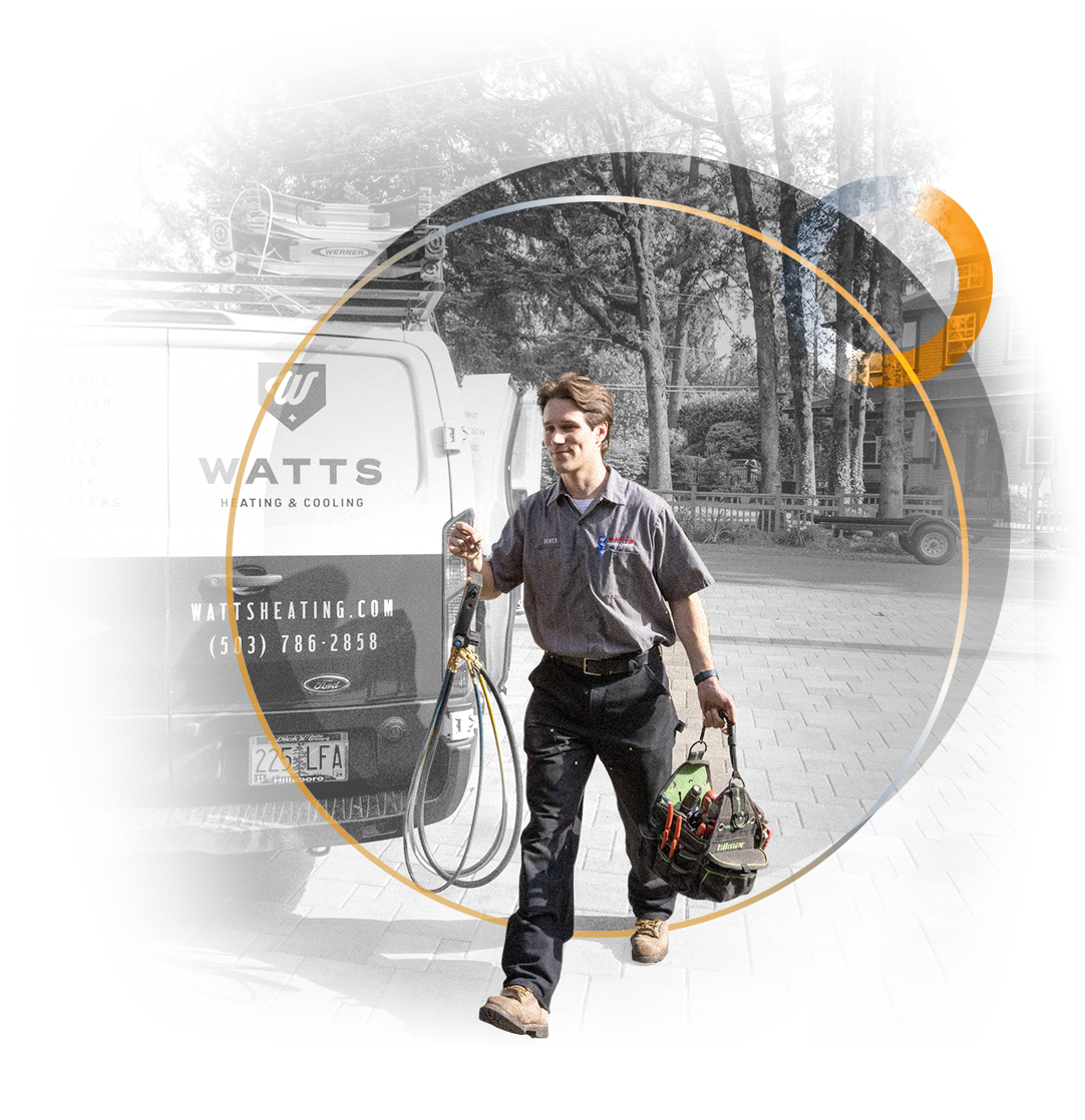 An image of a technician preparing for work