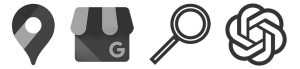 Google home, google maps, search, and chatgpt icons