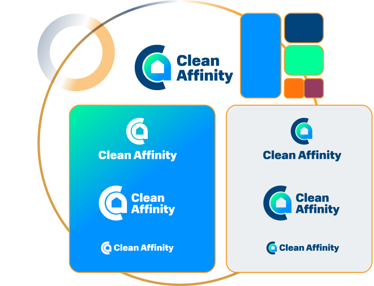 Refined brand palette and logos for a cleaning services company